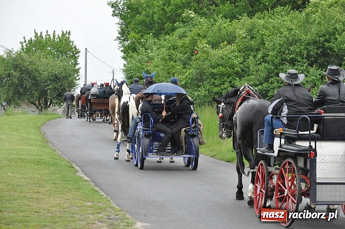 Zdjęcie w galerii na portalu naszraciborz.pl: W Brzeziu jak tradycja każe mimo deszczu poszli w procesji ze św. Urbanem wiadomości z regionu
