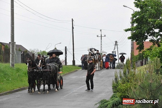 Zdjęcie w galerii na portalu naszraciborz.pl: W Brzeziu jak tradycja każe mimo deszczu poszli w procesji ze św. Urbanem wiadomości z regionu