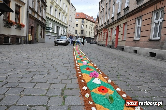 Zdjęcie w galerii na portalu naszraciborz.pl: Skoro świt ruszyli do pracy. Zobacz jak powstają raciborskie kwietne dywany na Boże Ciało wiadomości z regionu