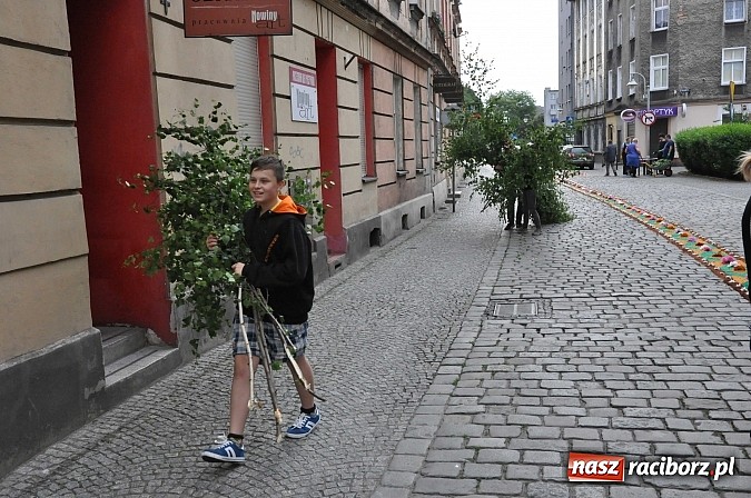 Zdjęcie w galerii na portalu naszraciborz.pl: Skoro świt ruszyli do pracy. Zobacz jak powstają raciborskie kwietne dywany na Boże Ciało wiadomości z regionu