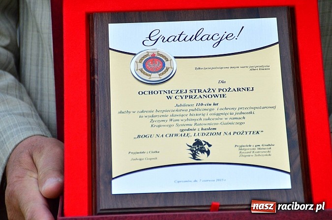 Zdjęcie w galerii na portalu naszraciborz.pl: Ochotnicza Straż Pożarna w Cyprzanowie świętuje 110-lecie istnienia wiadomości z regionu