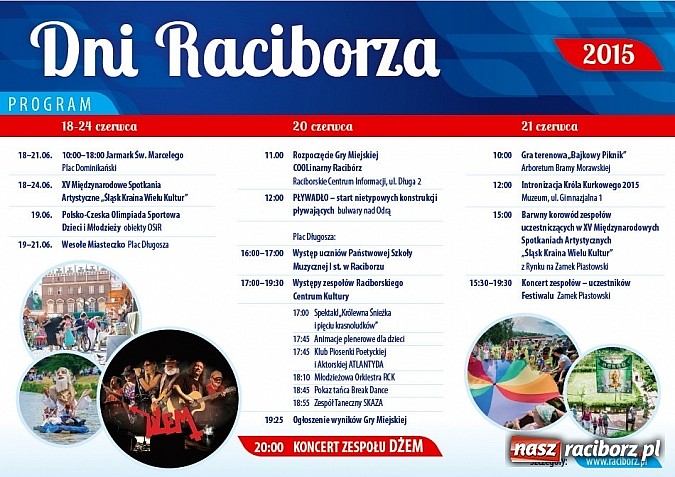 Zdjęcie w galerii na portalu naszraciborz.pl: Znamy szczegółowy program Dni Raciborza 2015. Sprawdź, jakie przygotowano atrakcje wiadomości z regionu