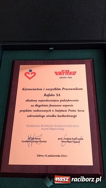 Zdjęcie w galerii na portalu naszraciborz.pl: RAFAKO przyczynia się do ratowania ludzkich serc wiadomości z regionu