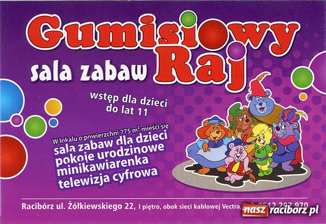 Zdjęcie w galerii na portalu naszraciborz.pl: Gumisiowy Raj wiadomości z regionu