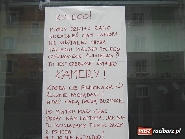 Zdjęcie w galerii na portalu naszraciborz.pl: Uwaga, giną laptopy... wiadomości z regionu