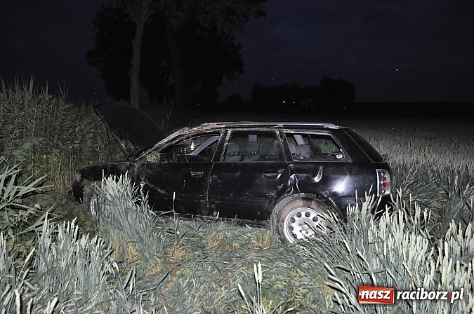 Zdjęcie w galerii na portalu naszraciborz.pl: Audi wylądowało w zbożu na drodze Pawłów-Maków wiadomości z regionu