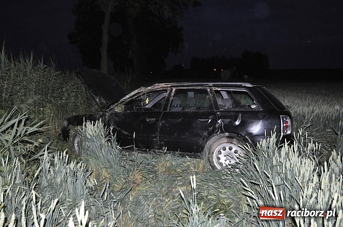Zdjęcie w galerii na portalu naszraciborz.pl: Audi wylądowało w zbożu na drodze Pawłów-Maków wiadomości z regionu