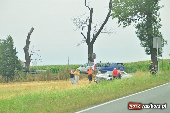 Zdjęcie w galerii na portalu naszraciborz.pl: Wypadek na drodze Racibórz- Lekartów wiadomości z regionu