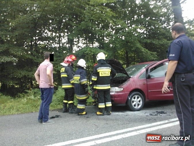 Zdjęcie w galerii na portalu naszraciborz.pl: Pożar forda na trasie Nędza-Kuźnia Raciborska wiadomości z regionu