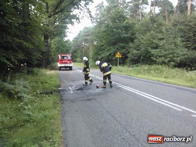 Zdjęcie w galerii na portalu naszraciborz.pl: Pożar forda na trasie Nędza-Kuźnia Raciborska wiadomości z regionu