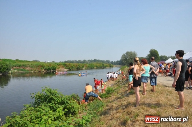 Zdjęcie w galerii na portalu naszraciborz.pl: Zobacz jak Czesi ożywiają Odrę. W Chałupkach-Boguminie zorganizowano czwarte już wyścigi smoczych łodzi wiadomości z regionu