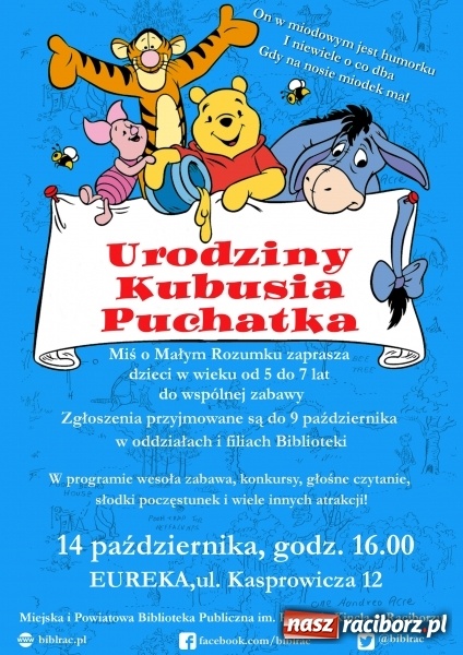 Zdjęcie w galerii na portalu naszraciborz.pl: Kubuś Puchatek zaprasza na urodzinowe przyjęcie!  wiadomości z regionu