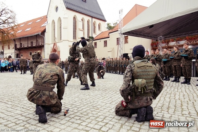 Zdjęcie w galerii na portalu naszraciborz.pl: Piknik militarny na zamku - uczniowie ZSOMS złożyli ślubowanie wiadomości z regionu