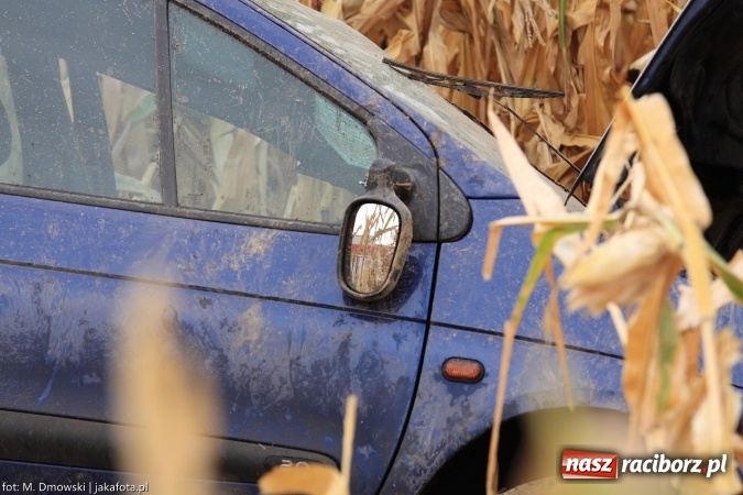 Zdjęcie w galerii na portalu naszraciborz.pl: Renault wypadło z drogi za Rudnikiem wiadomości z regionu