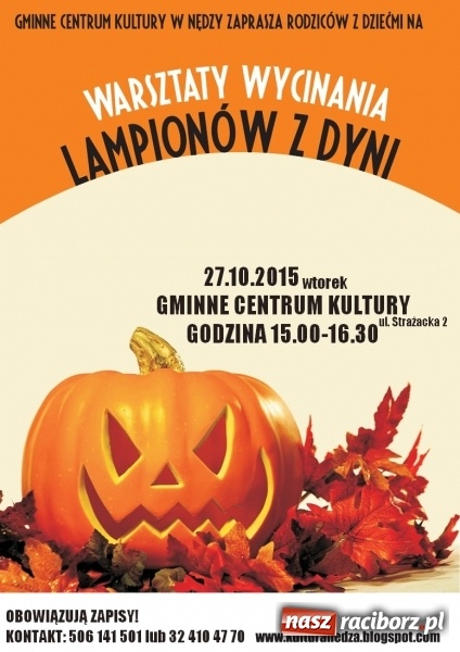 Zdjęcie w galerii na portalu naszraciborz.pl: Wpadnij do GCK w Nędzy, zrób lampion z dyni  wiadomości z regionu