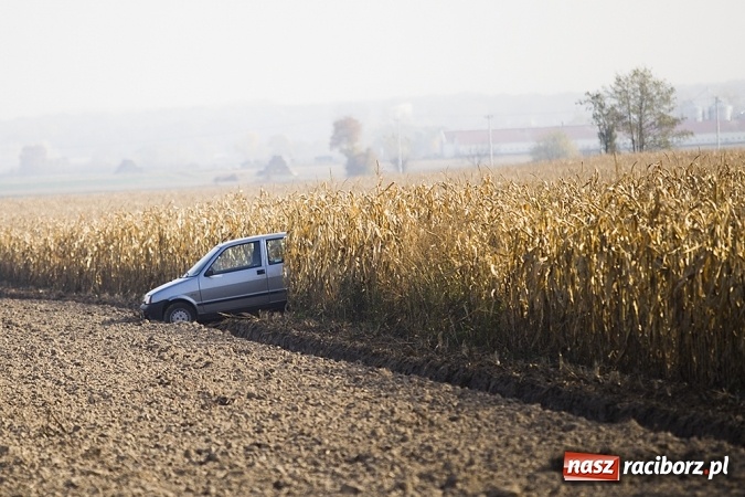 Zdjęcie w galerii na portalu naszraciborz.pl: Samochód wypadł z drogi na trasie Racibórz-Bieńkowice wiadomości z regionu