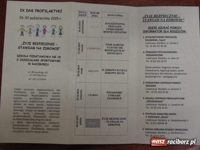 Zdjęcie w galerii na portalu naszraciborz.pl: IX Dni Profilaktyki w SP 15 wiadomości z regionu