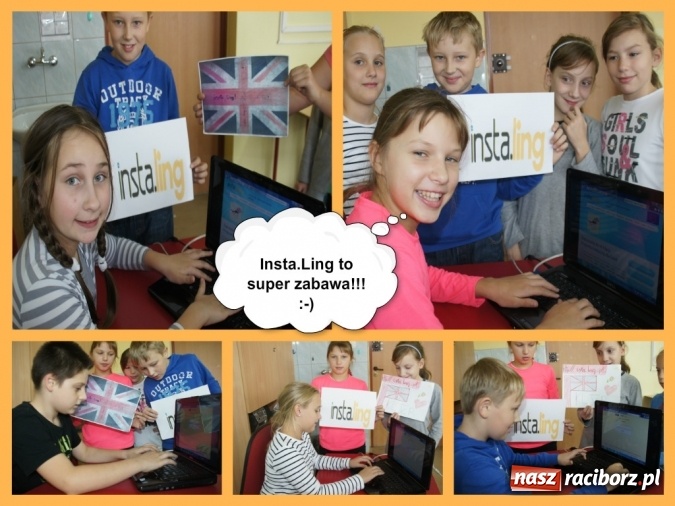 Zdjęcie w galerii na portalu naszraciborz.pl: Piątoklasiści z Nędzy uczą się słówek z Insta.Ling  wiadomości z regionu