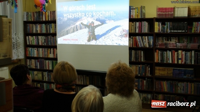 Zdjęcie w galerii na portalu naszraciborz.pl: W g&oacute;rach jest wszystko, co kocham - spotkanie ze Zbigniewem Kręciszem w bibliotece wiadomości z regionu