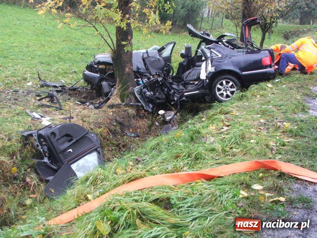 Zdjęcie w galerii na portalu naszraciborz.pl: Wypadek w Rzuchowie, audi w rowie wiadomości z regionu