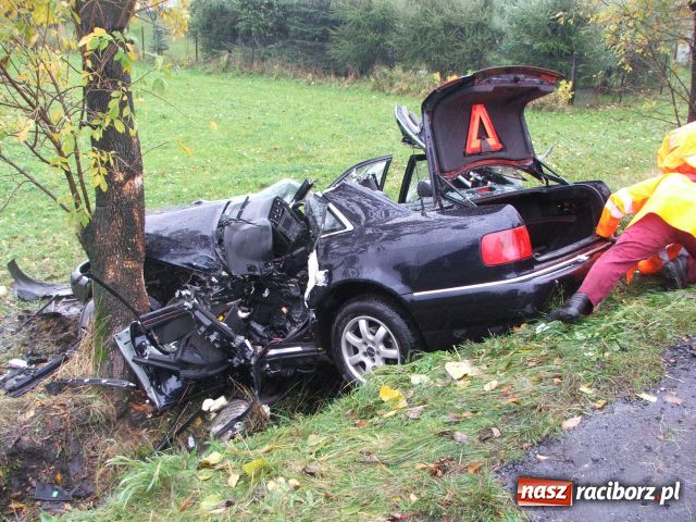 Zdjęcie w galerii na portalu naszraciborz.pl: Wypadek w Rzuchowie, audi w rowie wiadomości z regionu