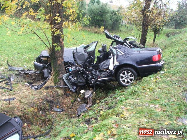 Zdjęcie w galerii na portalu naszraciborz.pl: Wypadek w Rzuchowie, audi w rowie wiadomości z regionu