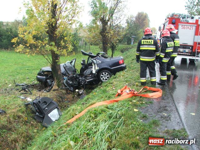 Zdjęcie w galerii na portalu naszraciborz.pl: Wypadek w Rzuchowie, audi w rowie wiadomości z regionu