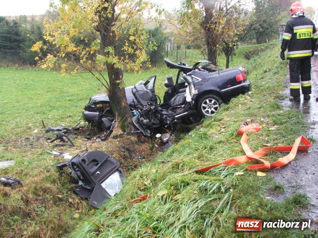 Zdjęcie w galerii na portalu naszraciborz.pl: Wypadek w Rzuchowie, audi w rowie wiadomości z regionu
