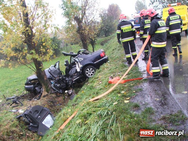 Zdjęcie w galerii na portalu naszraciborz.pl: Wypadek w Rzuchowie, audi w rowie wiadomości z regionu