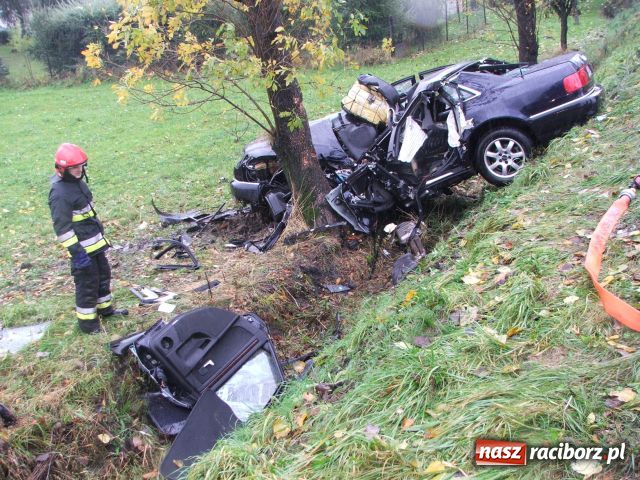 Zdjęcie w galerii na portalu naszraciborz.pl: Wypadek w Rzuchowie, audi w rowie wiadomości z regionu