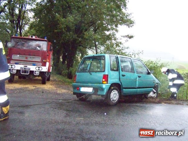 Zdjęcie w galerii na portalu naszraciborz.pl: Daewoo tico w rowie  wiadomości z regionu