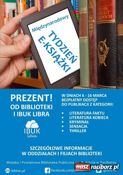 Zdjęcie w galerii na portalu naszraciborz.pl: Prezent od biblioteki z okazji Międzynarodowego Tygodnia E-książki  wiadomości z regionu