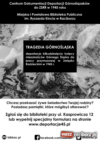 Zdjęcie w galerii na portalu naszraciborz.pl: Przekaż żywe świadectwo Twojej rodziny w sprawie Tragedii Górnośląskiej  wiadomości z regionu
