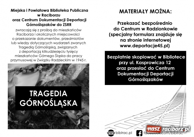 Zdjęcie w galerii na portalu naszraciborz.pl: Przekaż żywe świadectwo Twojej rodziny w sprawie Tragedii Górnośląskiej  wiadomości z regionu