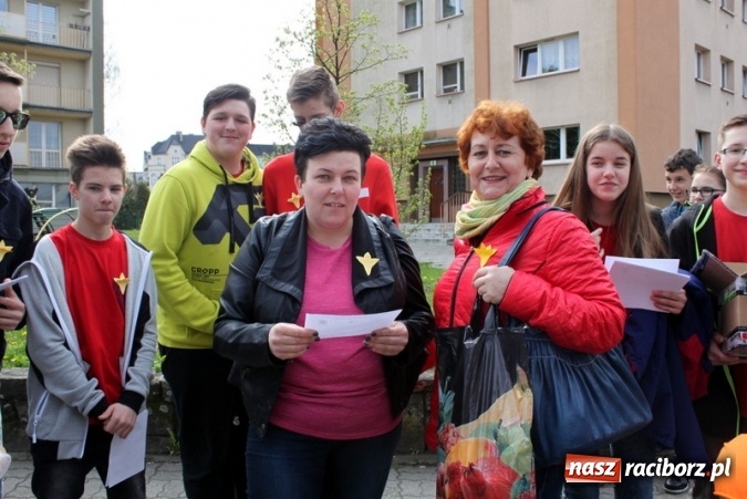 Zdjęcie w galerii na portalu naszraciborz.pl: Osiemnastu wolontariuszy z Gimnazjum nr 5 rozdawało żonkile  wiadomości z regionu