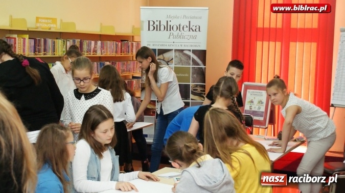 Zdjęcie w galerii na portalu naszraciborz.pl: Akademia wyobraźni – powiatowy turniej szkół podstawowych w bibliotece wiadomości z regionu