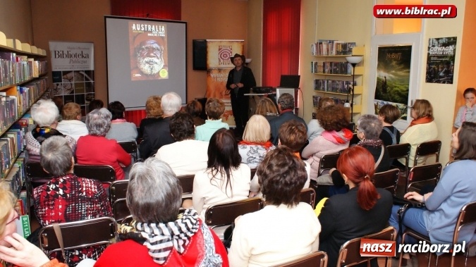Zdjęcie w galerii na portalu naszraciborz.pl: Spotkanie do góry nogami z Australią i Markiem Tomalikiem w bibliotece  wiadomości z regionu