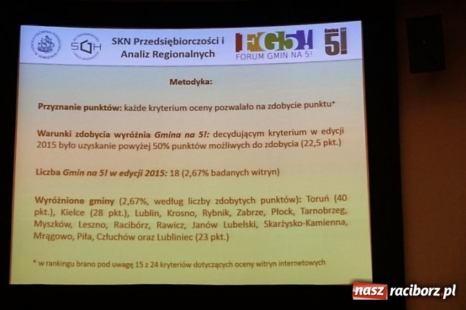 Zdjęcie w galerii na portalu naszraciborz.pl: Racib&oacute;rz wśr&oacute;d laureat&oacute;w Gmina na piątkę! wiadomości z regionu