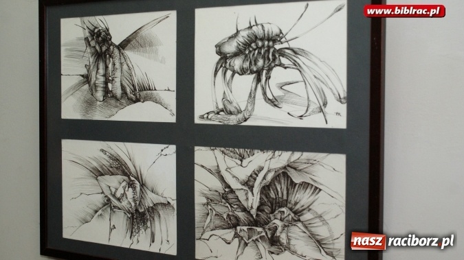 Zdjęcie w galerii na portalu naszraciborz.pl: Wernisaż wystawy prac Henryka M. Korbańskiego w bibliotece  wiadomości z regionu