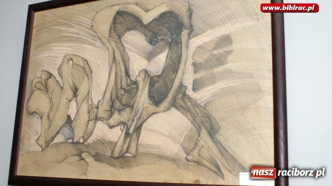 Zdjęcie w galerii na portalu naszraciborz.pl: Wernisaż wystawy prac Henryka M. Korbańskiego w bibliotece  wiadomości z regionu