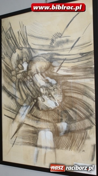 Zdjęcie w galerii na portalu naszraciborz.pl: Wernisaż wystawy prac Henryka M. Korbańskiego w bibliotece  wiadomości z regionu