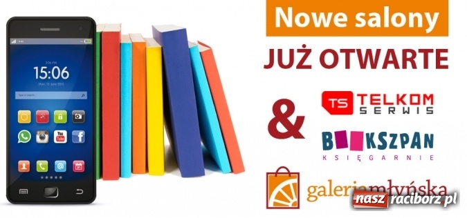 Zdjęcie w galerii na portalu naszraciborz.pl: Księgarnia oraz salon z telefonami w Galerii Młyńskiej wiadomości z regionu