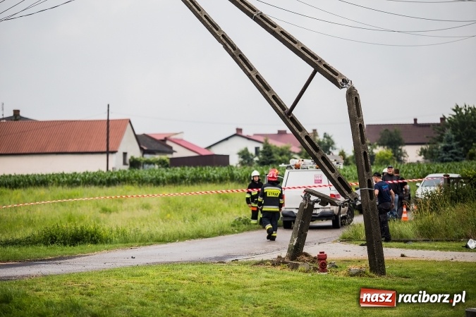 Zdjęcie w galerii na portalu naszraciborz.pl: Volkswagen wypadł z drogi i staranował słup energetyczny w Bieńkowicach. Kierowca za mocno depnął pedał gazu FOTO wiadomości z regionu