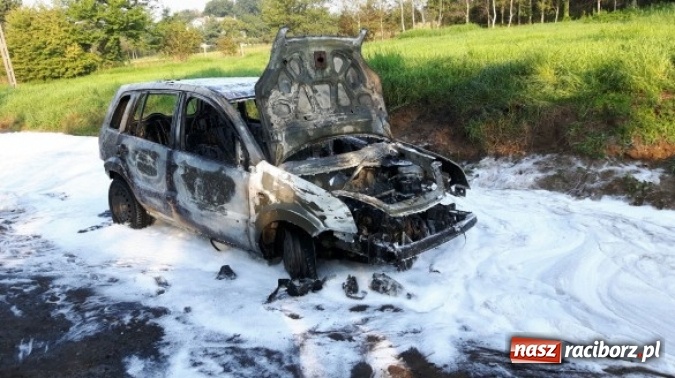 Zdjęcie w galerii na portalu naszraciborz.pl: Raciborscy strażacy pomogli ugasić pożar samochodu w Żytnej wiadomości z regionu