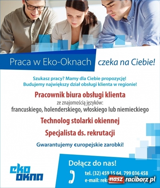 Zdjęcie w galerii na portalu naszraciborz.pl: Szukasz pracy? A może chcesz zmienić obecną na lepiej płatną? Koniecznie zajrzyj tutaj wiadomości z regionu