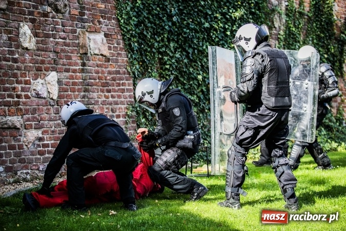 Zdjęcie w galerii na portalu naszraciborz.pl: Pokaz Grupy Interwencyjnej Służby Więziennej w czasie seminarium edukacyjnego wiadomości z regionu