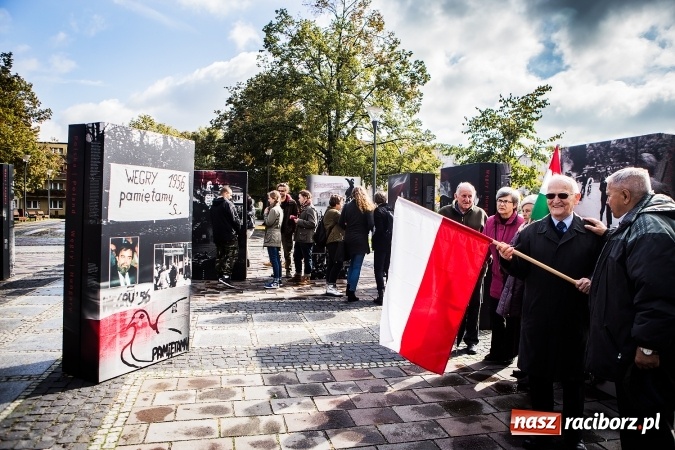 Zdjęcie w galerii na portalu naszraciborz.pl: Na skwerze ks. Stefana Pieczki otwarto wystawę pt. 1956. Polska-Węgry. Pamięć i Historia wiadomości z regionu