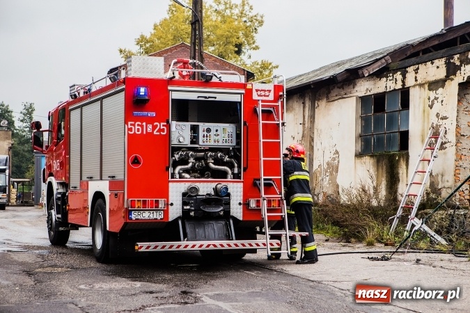 Zdjęcie w galerii na portalu naszraciborz.pl: Pożar w starej hali byłej Emy w Brzeziu wiadomości z regionu