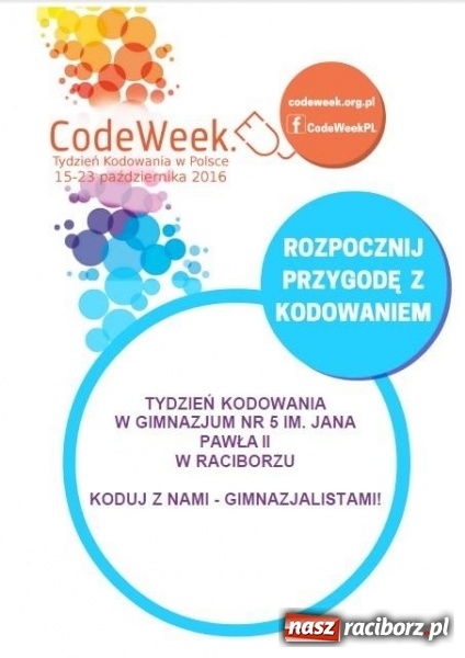 Zdjęcie w galerii na portalu naszraciborz.pl: Tydzień Kodowania w Gimnazjum nr 5 - szkoła kolejny raz włączyła się w Code Week wiadomości z regionu
