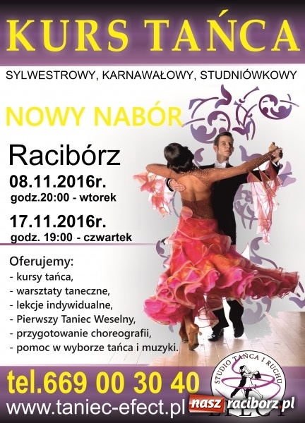 Zdjęcie w galerii na portalu naszraciborz.pl: Warsztaty taneczne DISCOFOX, kursy tańca sylwestrowo-studniówkowe w Studio EFECT wiadomości z regionu